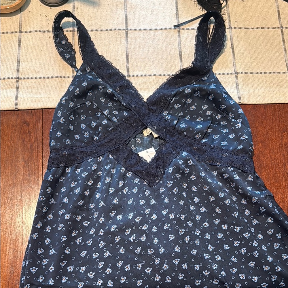 Floral Lace Trim Dress
